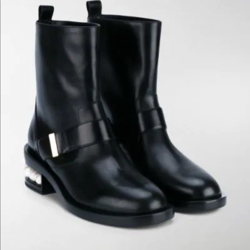 Black Nicholas Kirkwood Casati Biker Boot - Picture 5 of 9